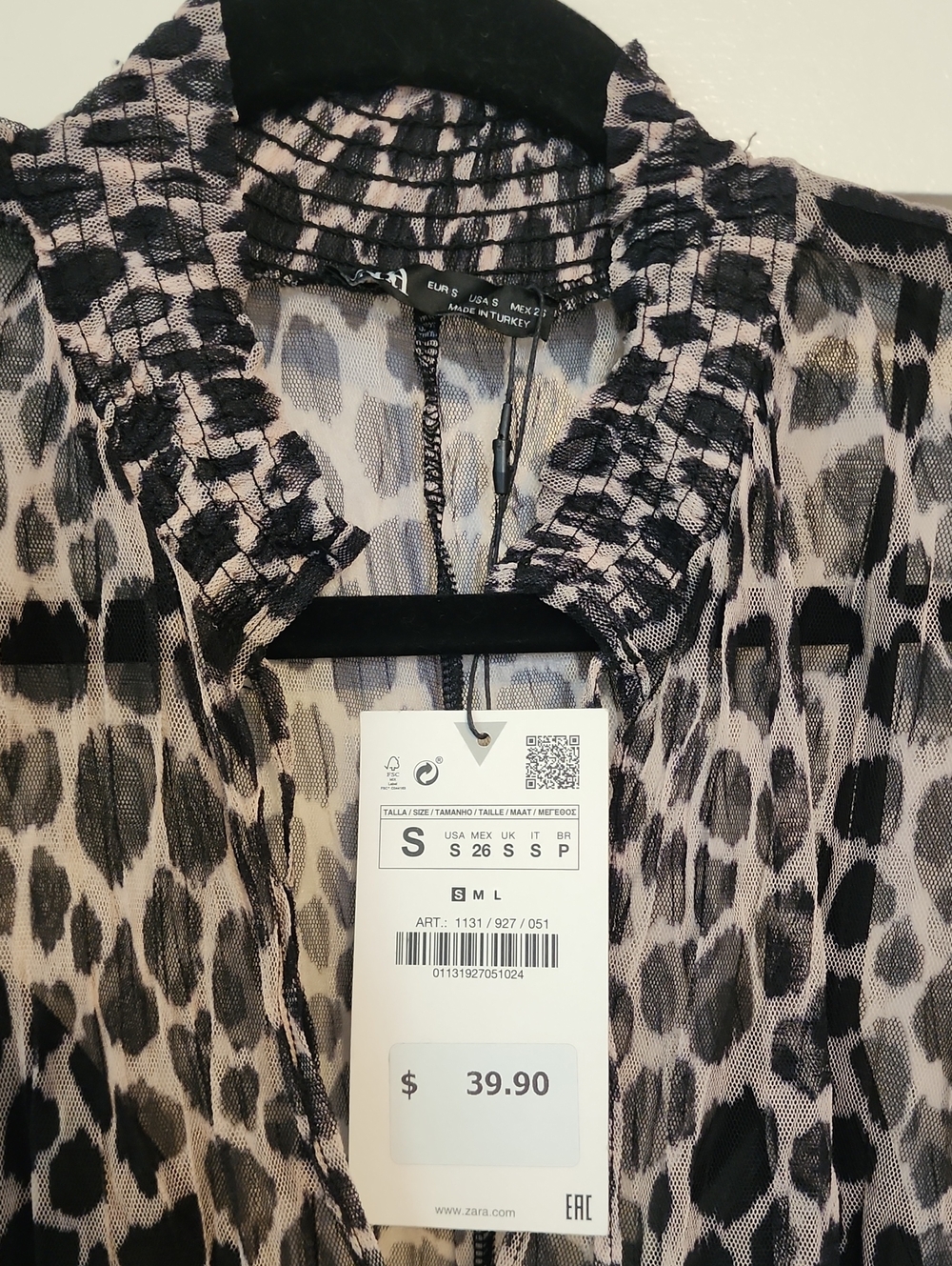 Zara Sheer Leopard-Print Maxi Dress in Black and Taupe - Picture 2 of 4